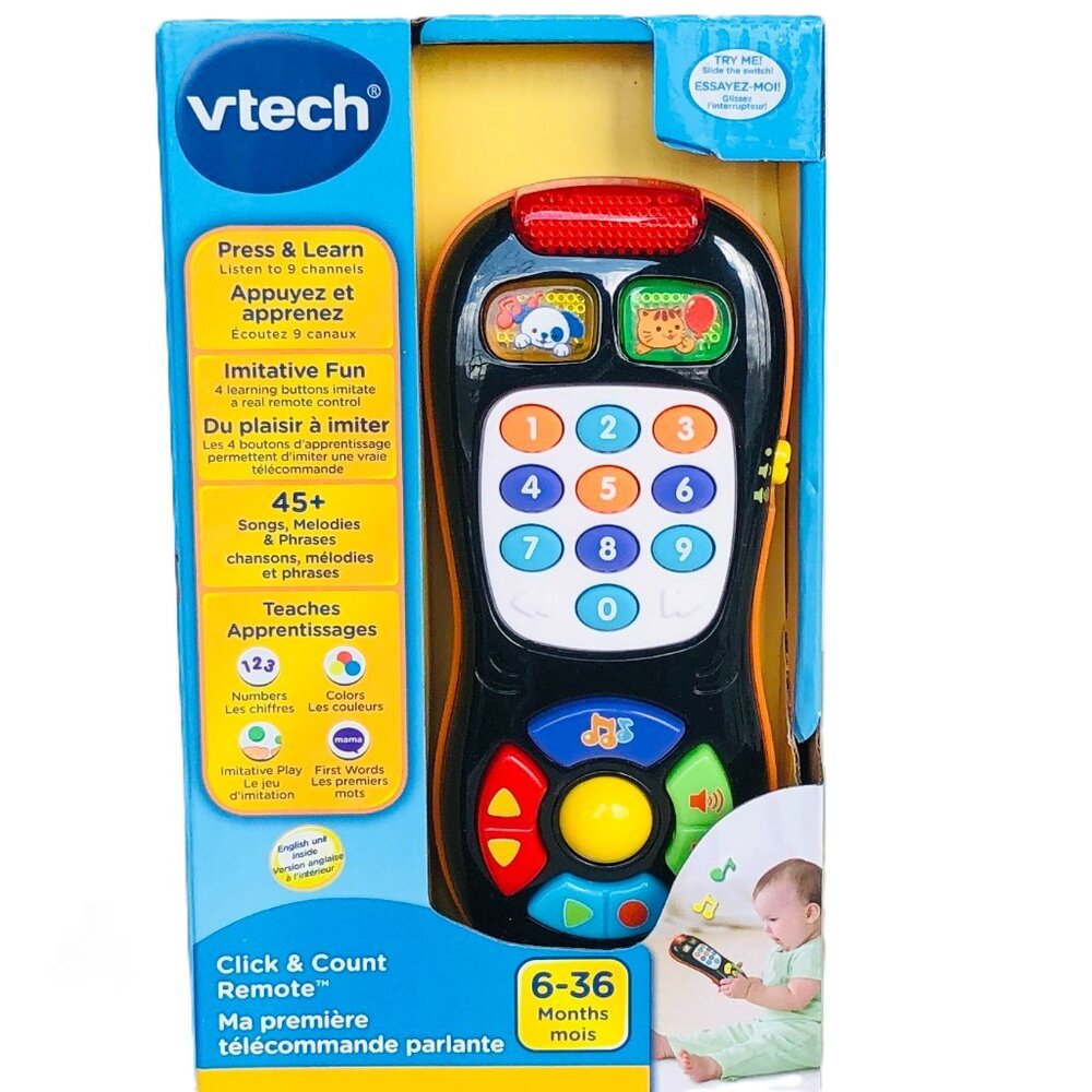 VTech Click & Count Remote My First Talking Remote Control (English) New in Box